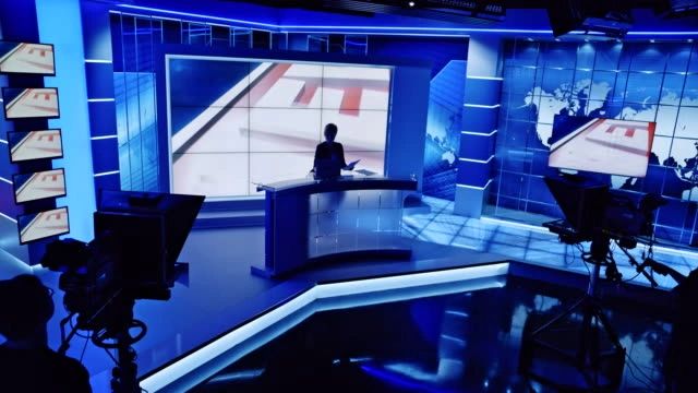 ETC lighting on a news set